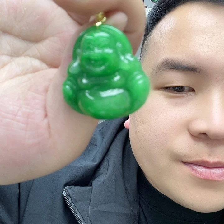 翡翠颈饰14K金镶嵌140佛公