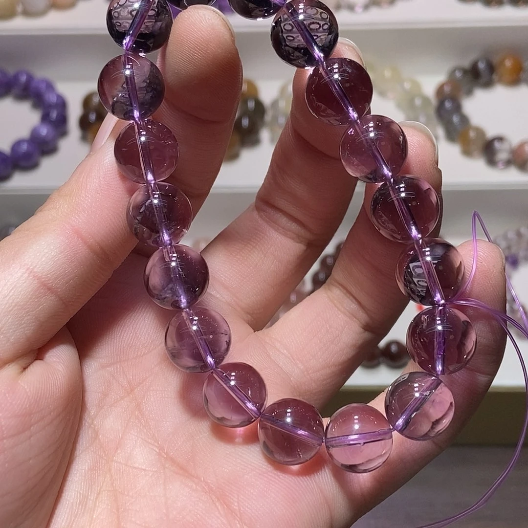 水晶未镶嵌手链巴西紫晶11.8