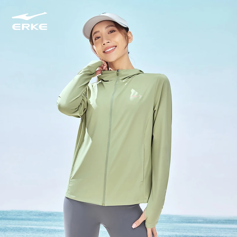鸿星尔克UPF80+冰感| 女防晒户外跑步健身外套52225003037-yt