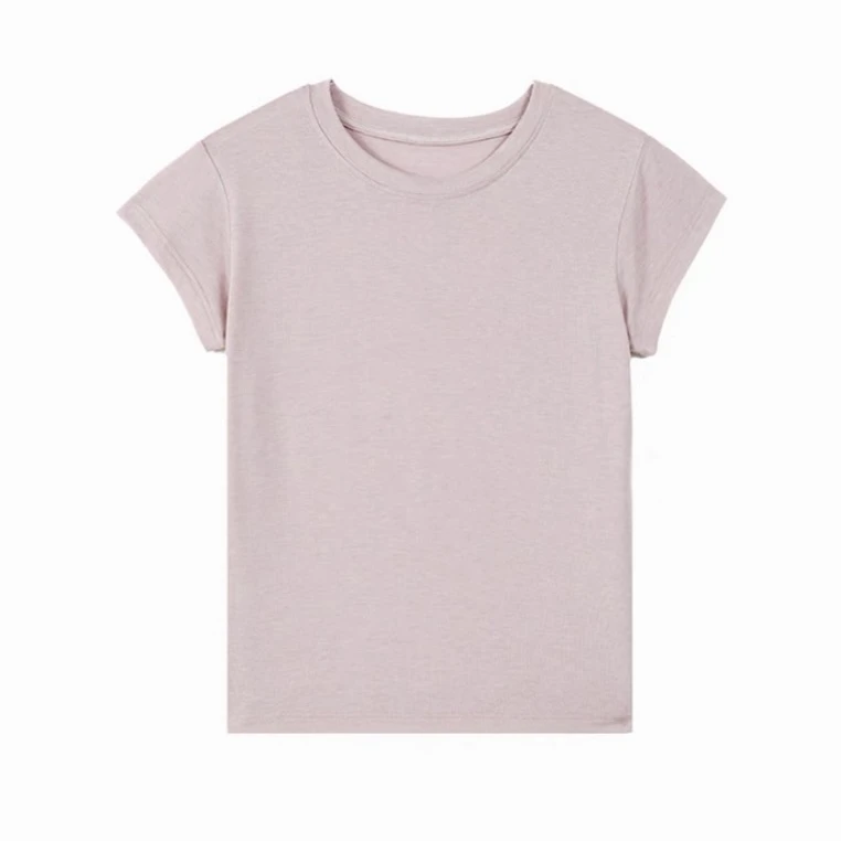 YANA夏季清爽面膜Tee 女士短袖宽松常规款百搭极简T恤圆领