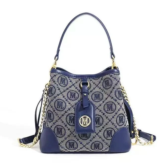 刺绣水桶包单肩包