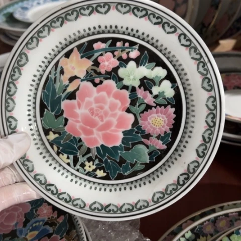 醴陵高温瓷釉下手绘满花群力独**秋