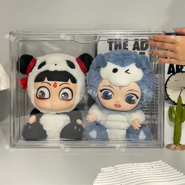 哪吒之魔童闹海盲盒手办搪胶玩偶周边展示柜透明亚克力收纳架家用