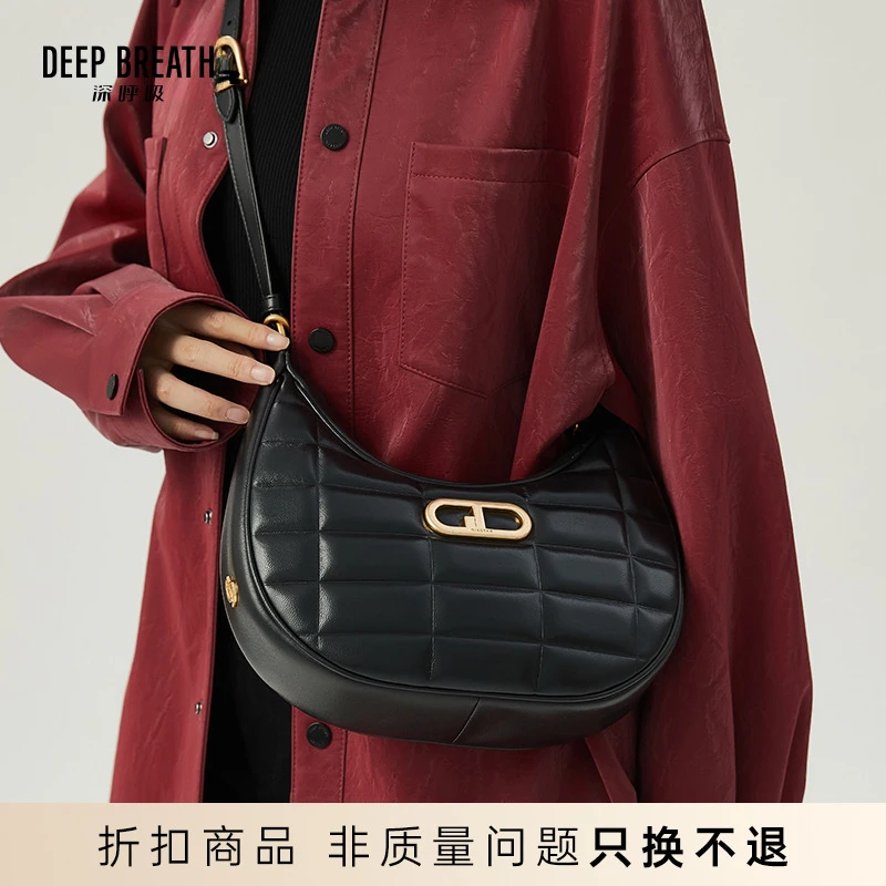 DEEP BREATH深呼吸新款时尚女包羊皮造型斜挎包腋下包AB10222