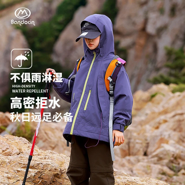 安踏劲道纱半度闲杜邦三防女童秋冬加绒冲锋外套洋气24新款儿童冬