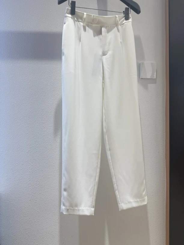 允硕 夏款百搭裤 显瘦九分休闲裤 简约直筒裤高腰通勤 198100