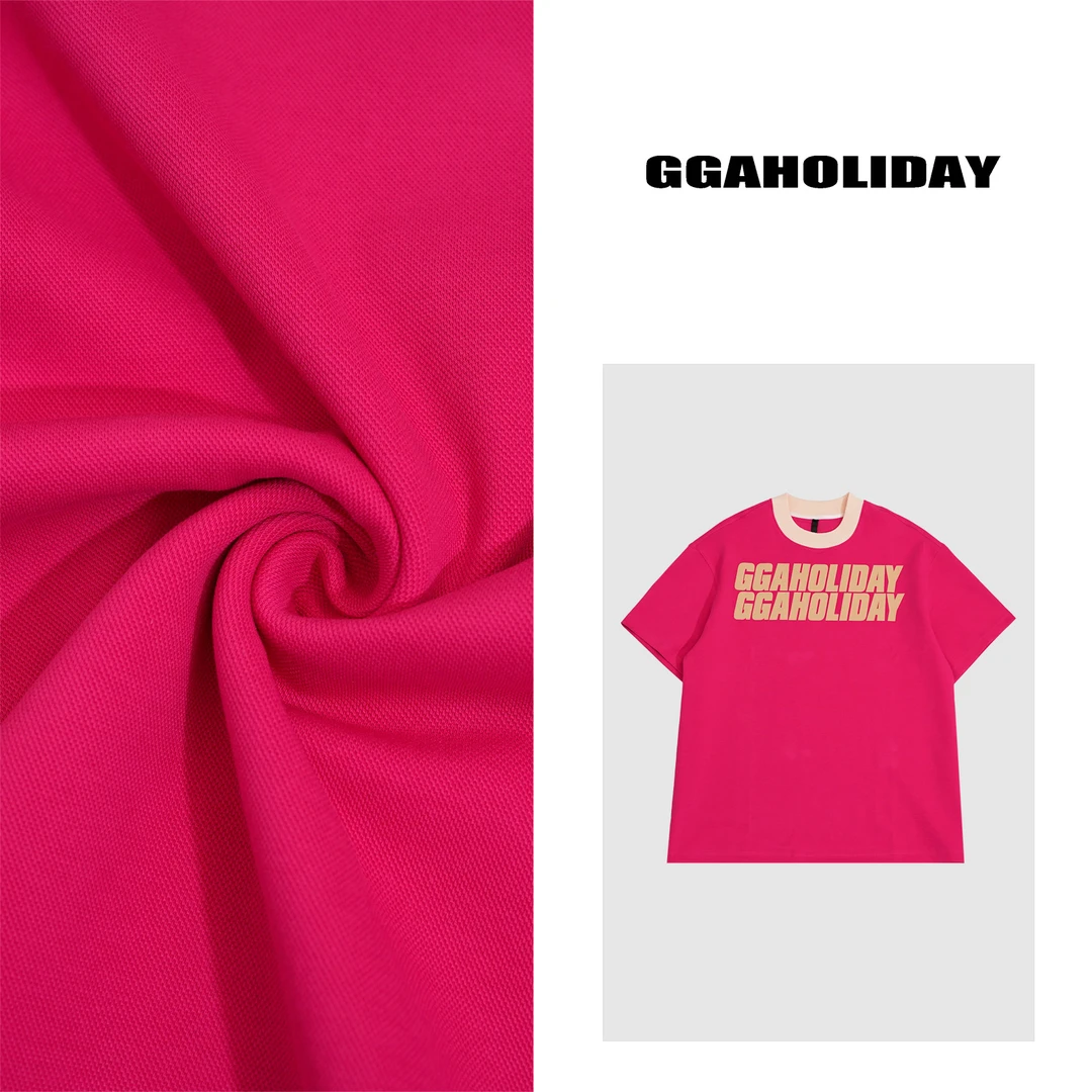 GGAHOLIDAY新款春夏美式休闲宽松圆领复古时尚短袖T恤上衣-151104