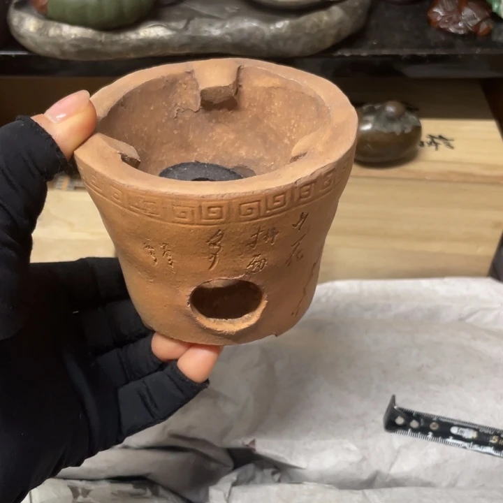 陶中古工艺品摆件