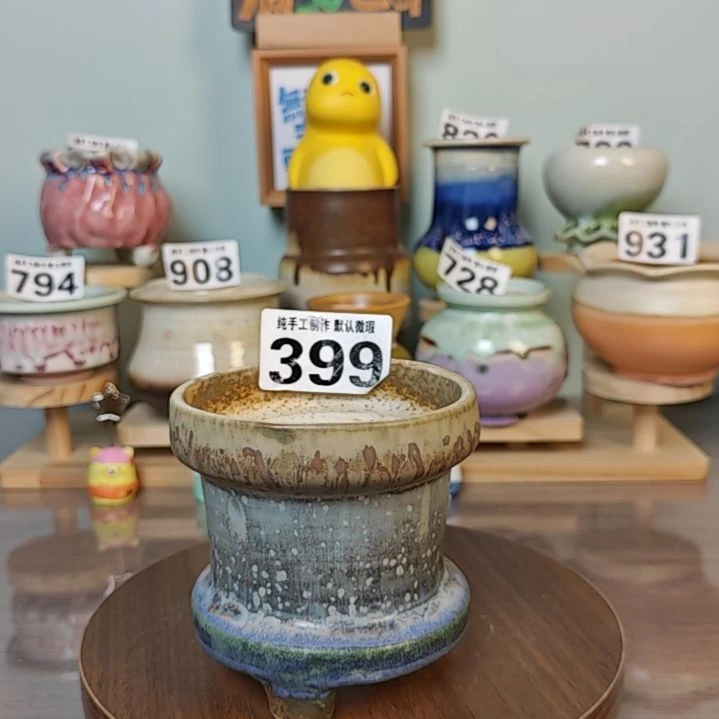 景德镇手工陶瓷盆 口8