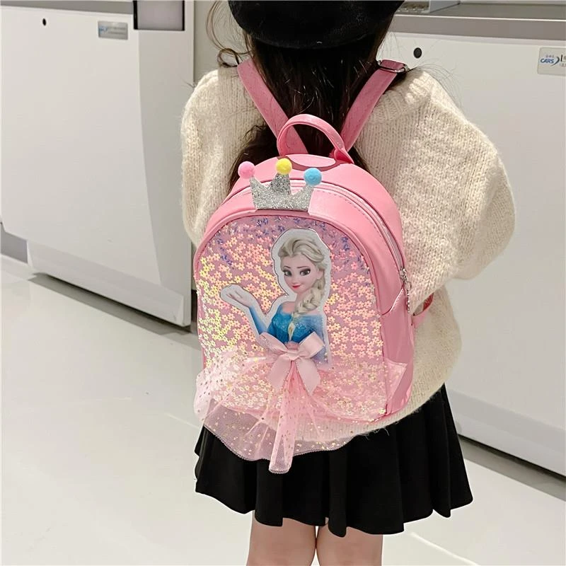 FAVMARTHA-儿童卡通幼儿园背包女孩可爱宝宝迷你爱莎公主书包女童