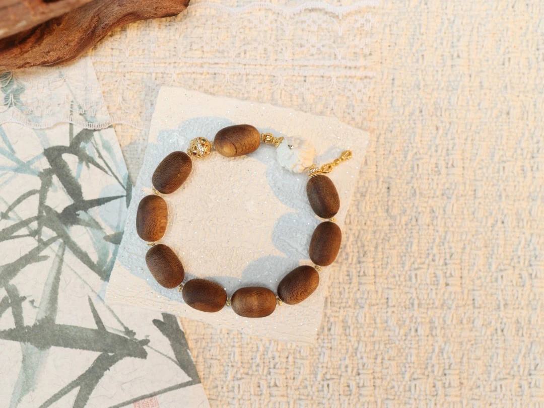 沉香枣珠金刚粗杵单圈S925【编号S6602】