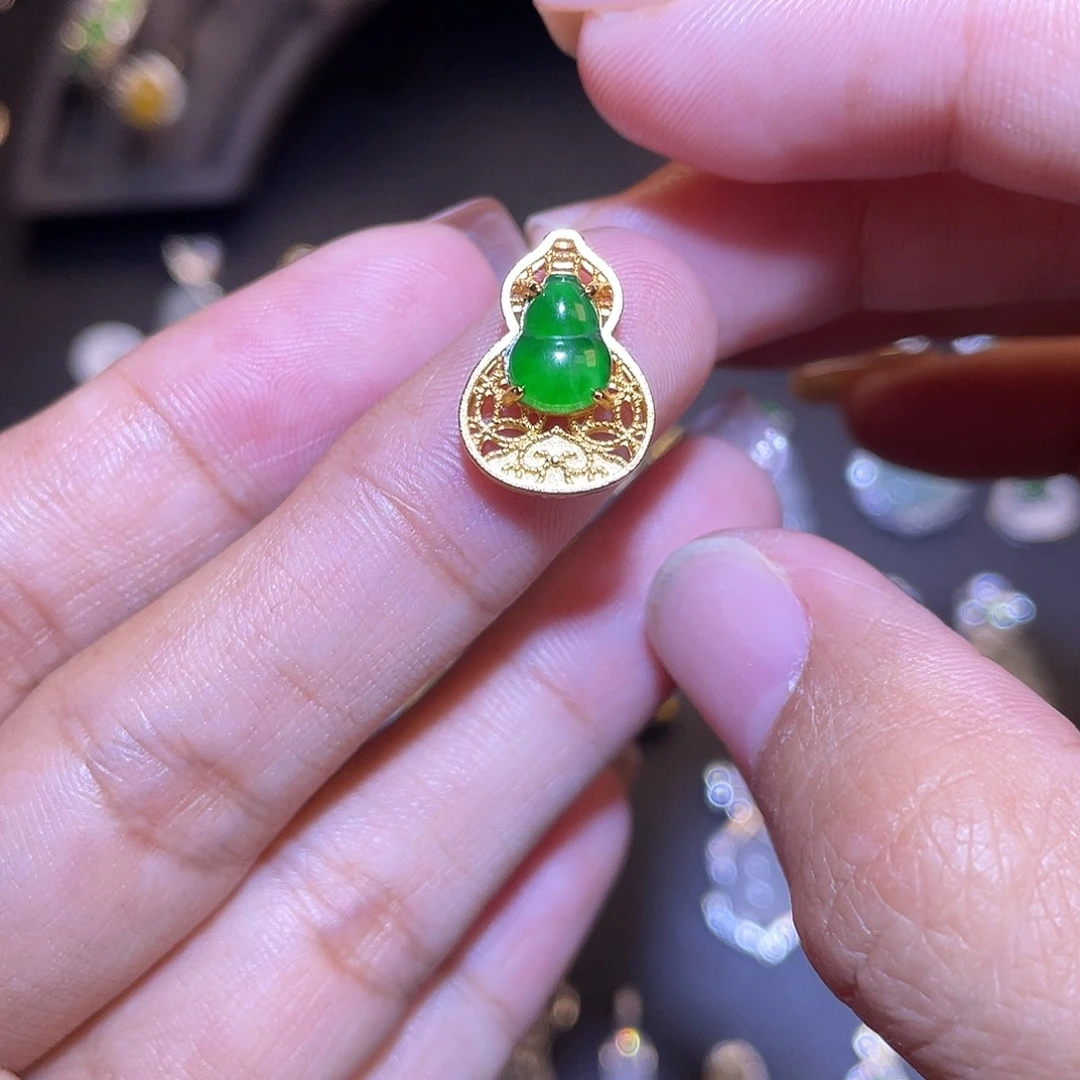 翡翠银S925镶嵌吊坠(不含链)