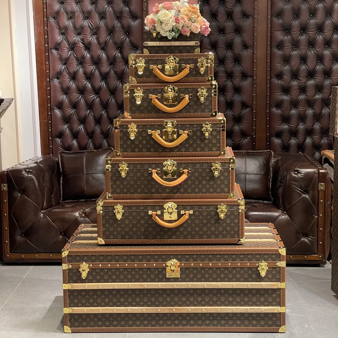 复古老花色茶几箱包/五层塔/行李箱包/首饰盒/箱包120宽60高57cm