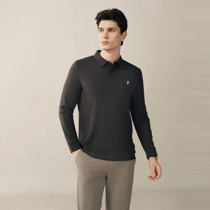 POLOWALK2025秋冬新品男式长袖纯色T恤W51240121