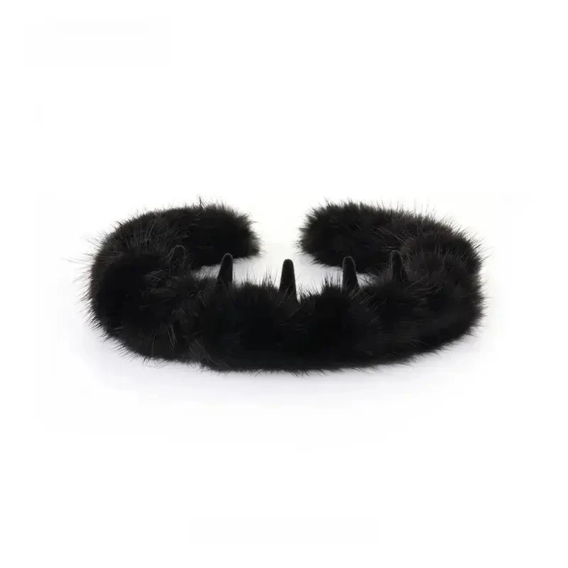 【柔雾轻云】设计师定制款高颅顶百搭水貂毛齿梳发箍