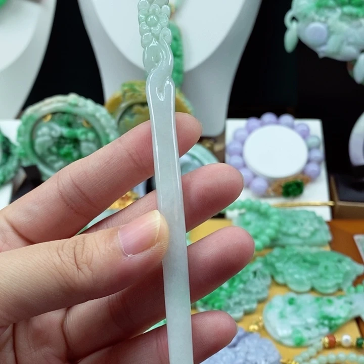 翡翠挂件未镶嵌翡翠发簪