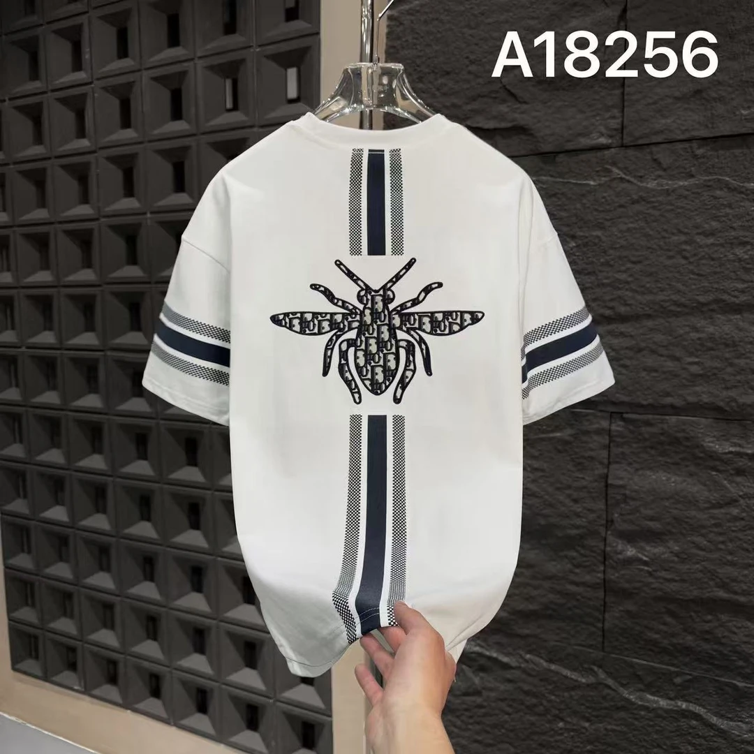 CB-A18256-夏季休闲多工艺刺绣老花轻奢小众蜜蜂短袖