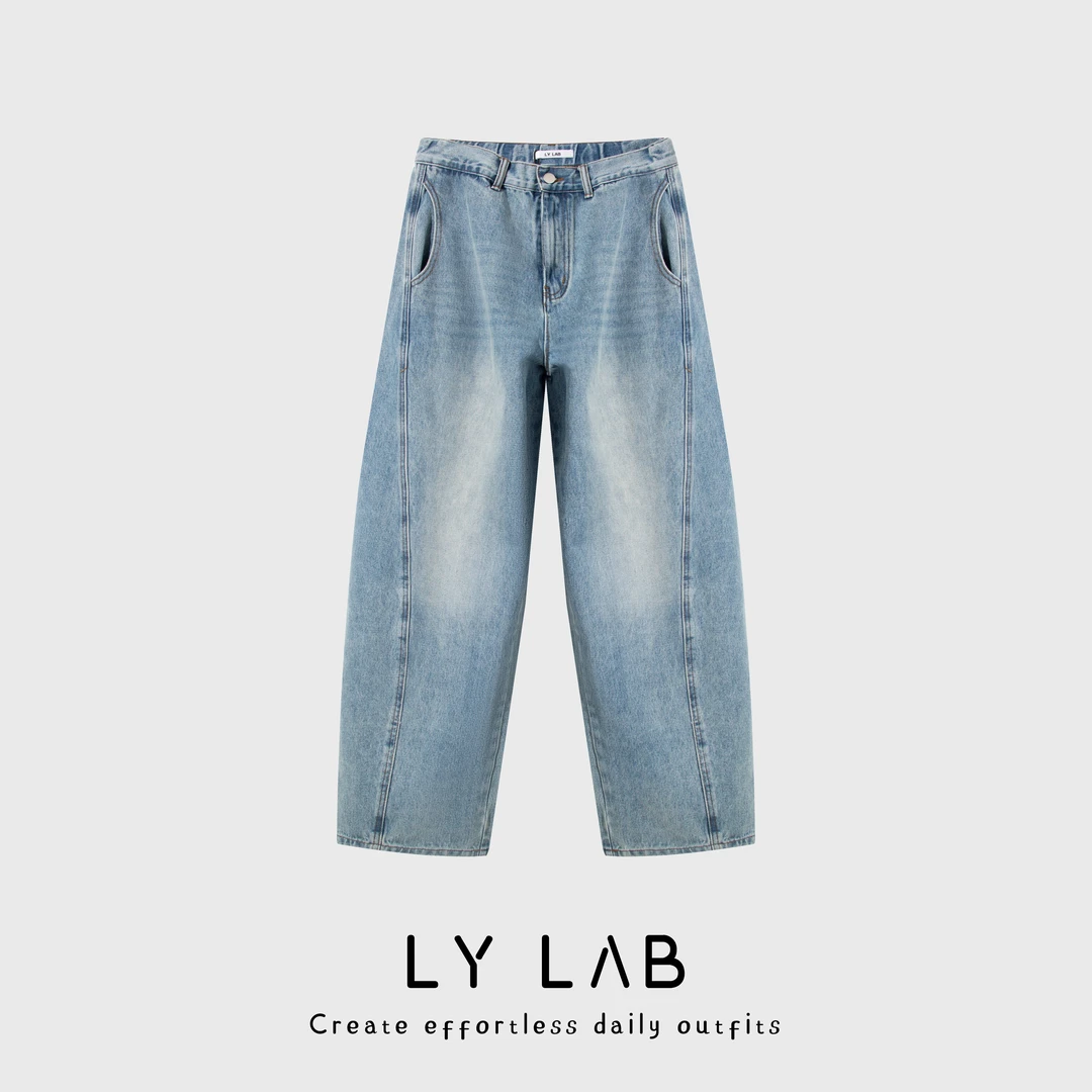 LY LAB 25SS春夏新款设计款弯刀廓形牛仔裤77062