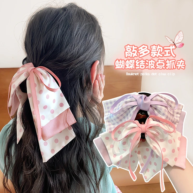 碎花蝴蝶结大肠发圈飘带发绳高级感布艺头饰发带夏季清新