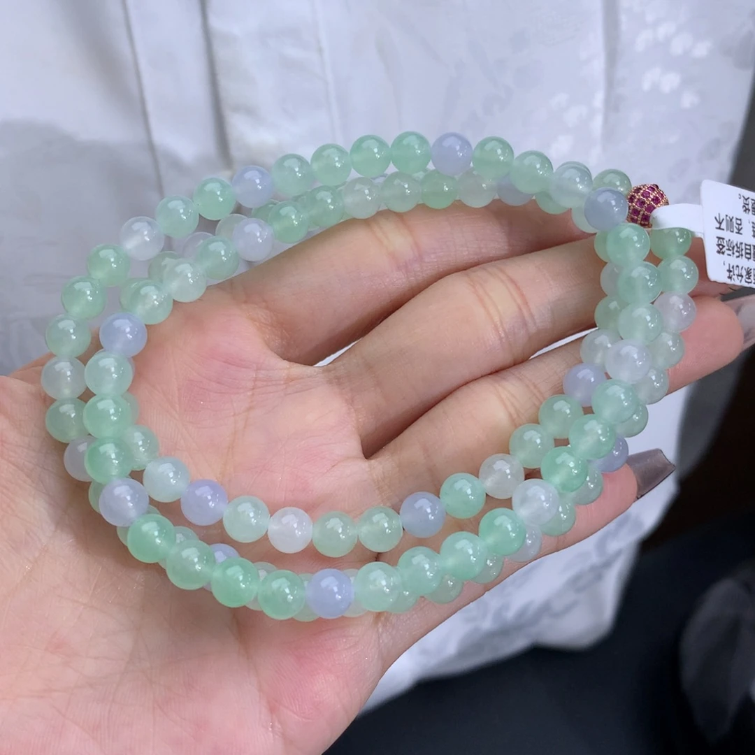 翡翠手链未镶嵌卡6冰马卡龙项链
