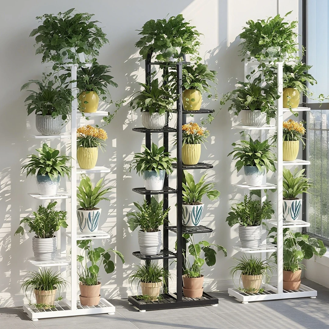 简约阳台花架客厅植物架铁艺花盆托架落地式花架子置物架多肉层架