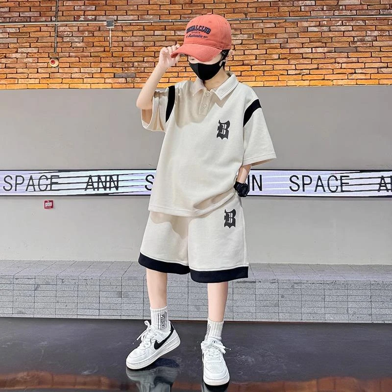 MK&UR.BV儿童装男童夏装套装2025新款中大童短袖男孩夏季薄款运动