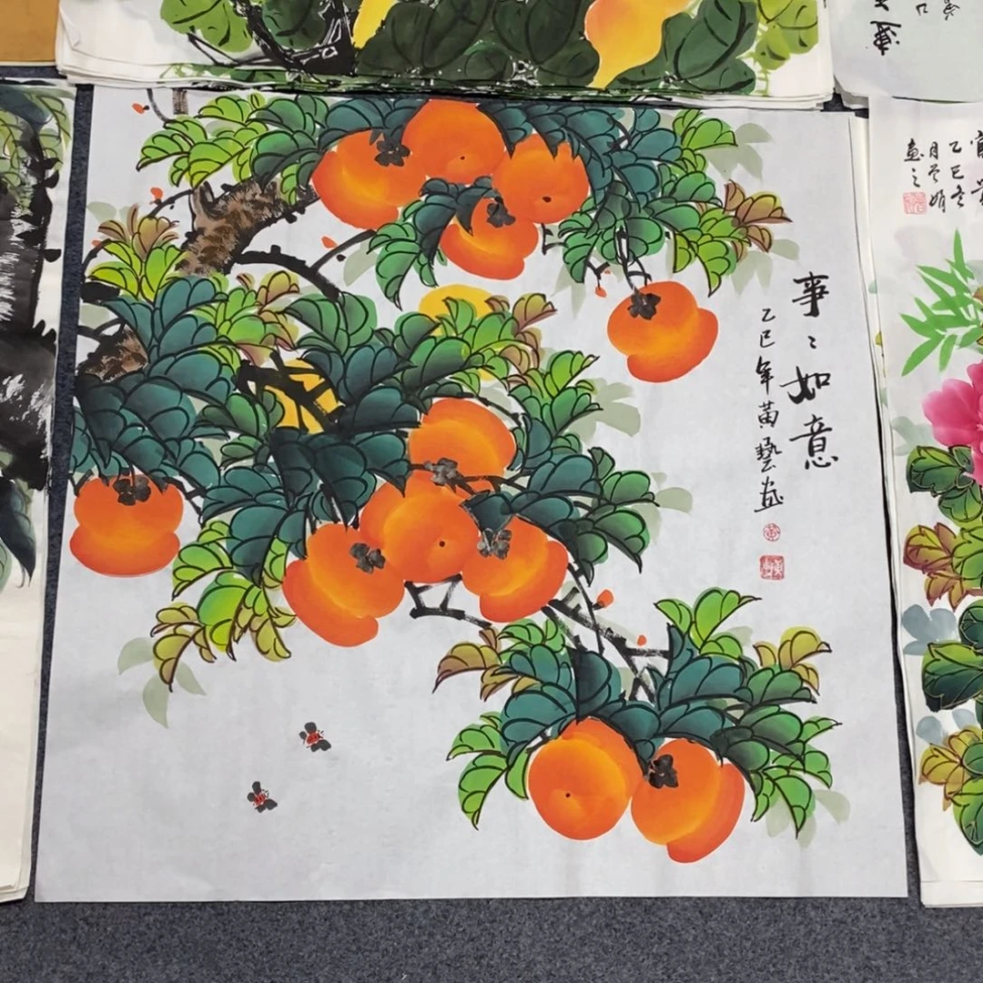 国画尺寸70✖️70精品斗方手绘画