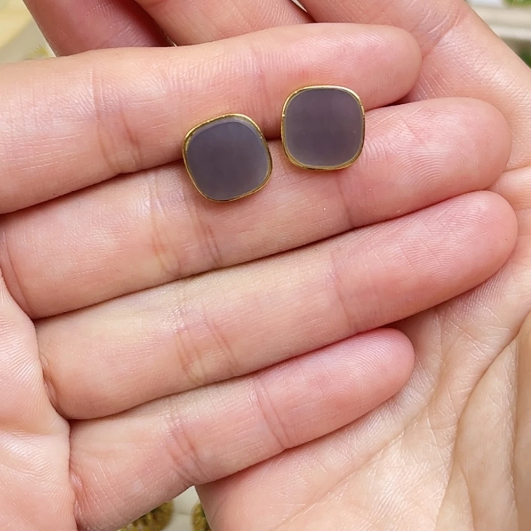 和田玉银S925镶嵌耳饰