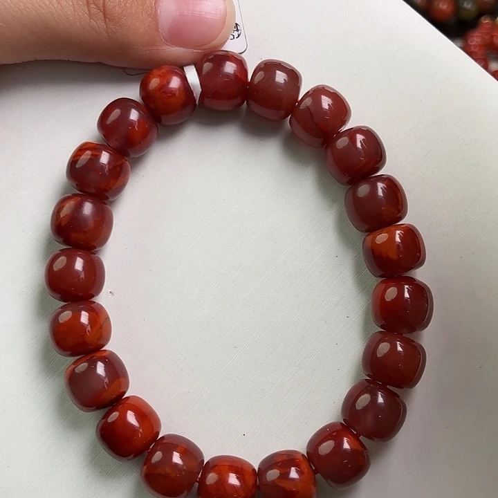 南红玛瑙未镶嵌手链瓦西scj牛血红老型单圈11mm