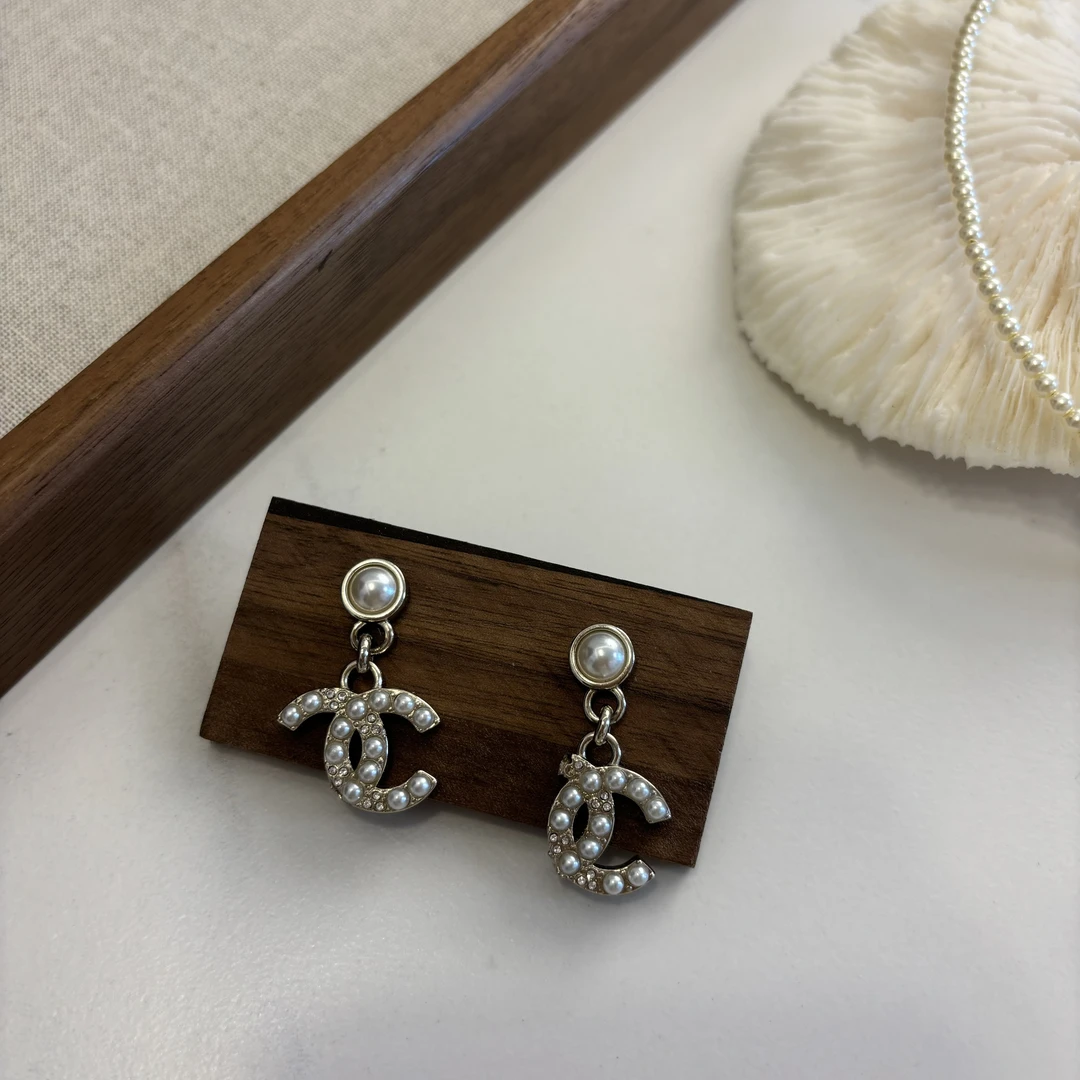 铜合金锆石耳饰 气质百搭 吊坠耳钉 C耳钉 1212