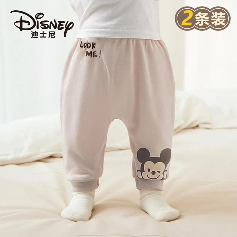 Disney/迪士尼 新生儿四季薄款屁屁裤婴儿休闲裤子纯棉可爱两件装