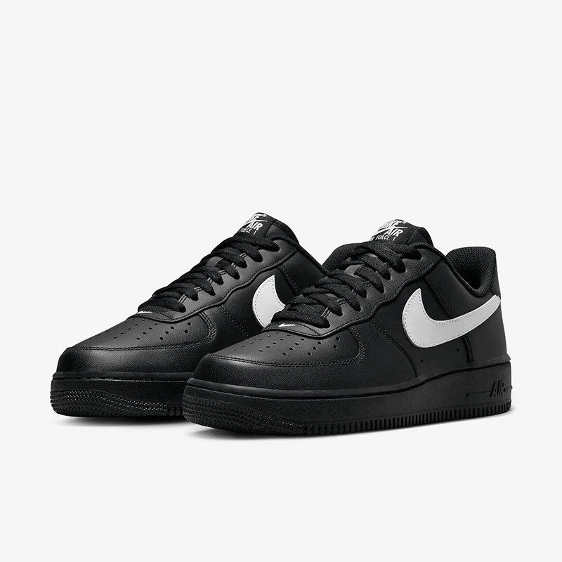 Nike男鞋Air Force 1板鞋AF1空军一号黑白耐磨休闲鞋 FZ0627-010