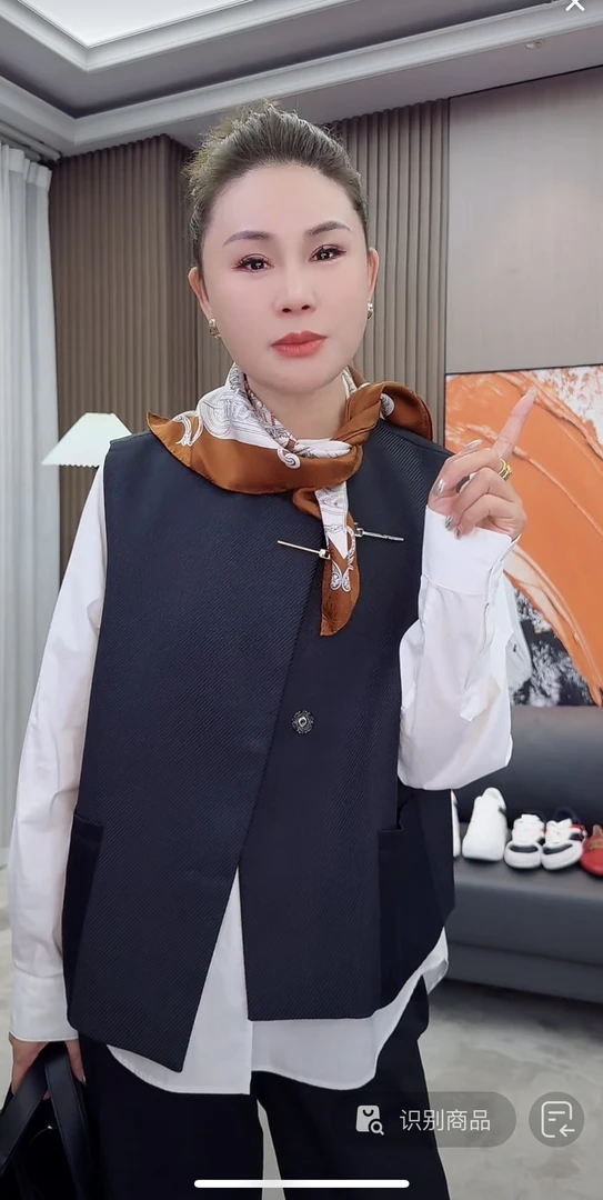 【荣姐精选】斜纹不对称马甲