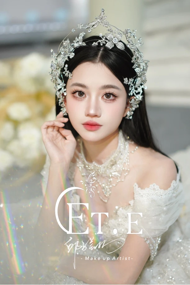 ete圣女款网红金色皇冠17378新娘大气公主结婚仙气