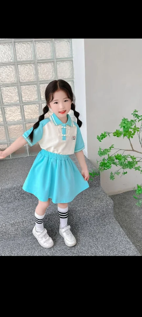 800099童装女童套装2025夏季新款运动时尚洋气两件套套装宝宝衣服