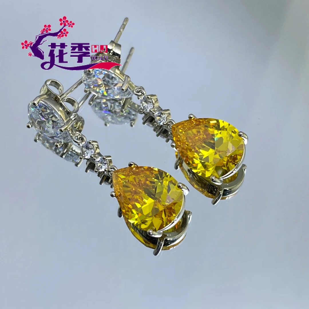 【花季】 原创高级金斯雀黄强荧光耳坠G289