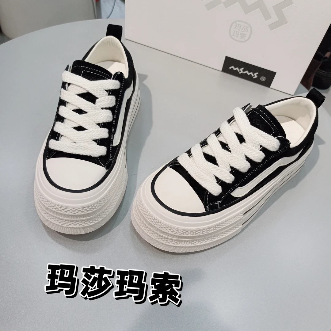 玛莎玛索108-105时尚百搭厚底帆布板鞋