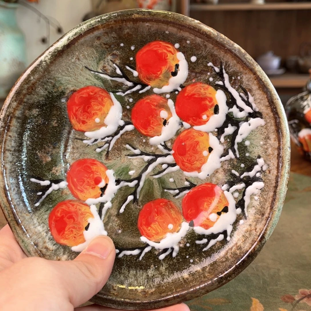 杯百*柴烧手工手绘陶瓷