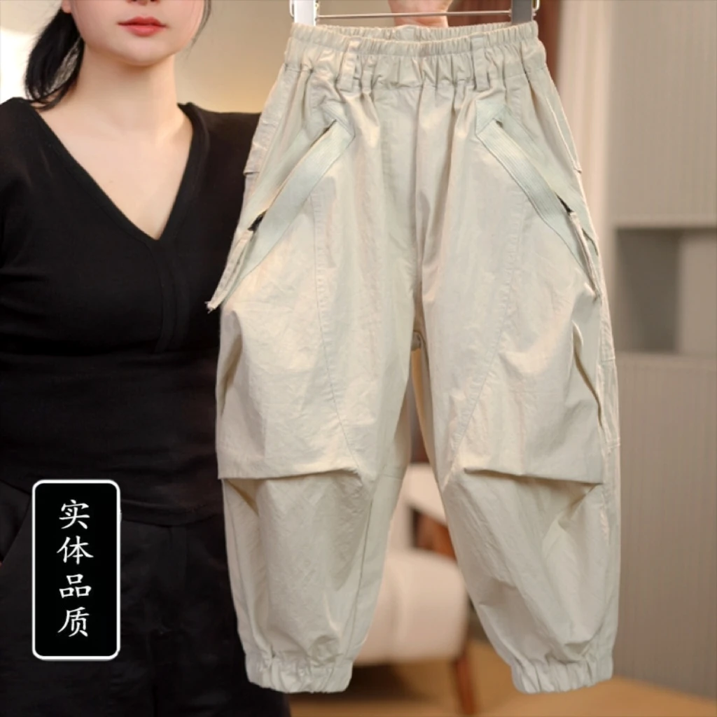 男女童纯棉秋冬工装裤25中大童休闲韩版长裤宽松儿童裤子运动百搭