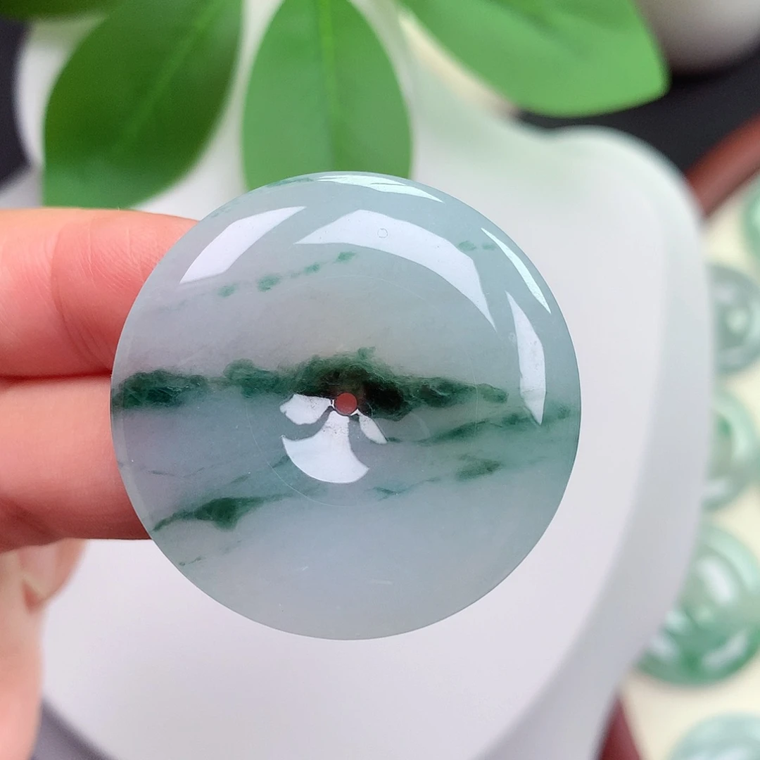 颈饰未镶嵌翡翠平安扣 35.5x5.6mm