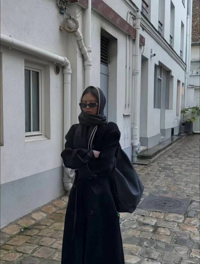 调调包包WANG STUDIO【珍妮同款！】小众设计款 黑色beltd hobo托特