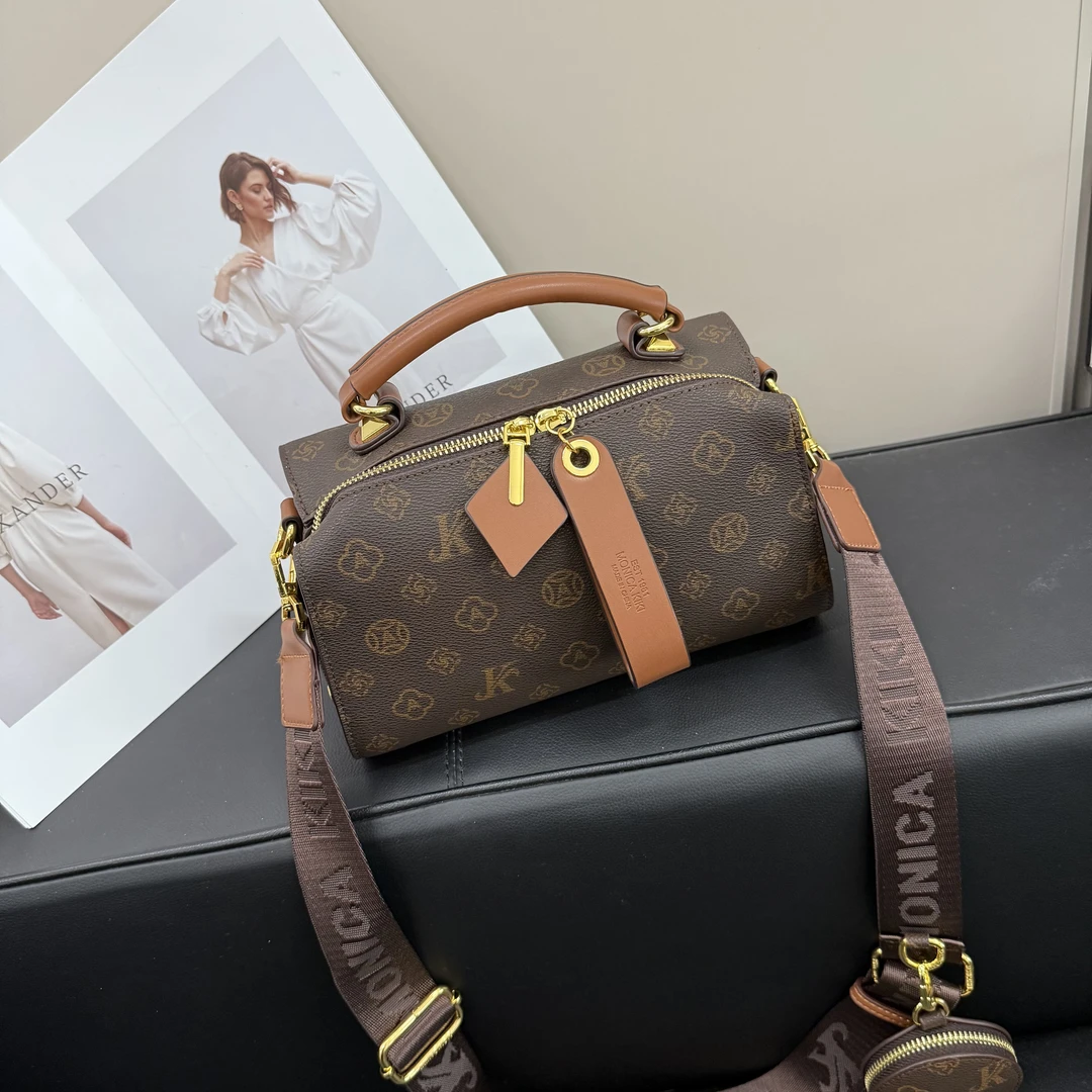 2025夏季新款女士百搭印花单肩斜挎手提波士顿枕头包5880