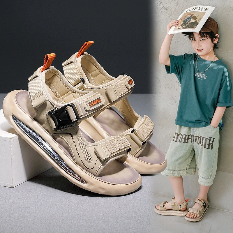 男童凉鞋2025夏季新款中大童男孩鞋子韩版露趾儿童防滑软底沙滩鞋