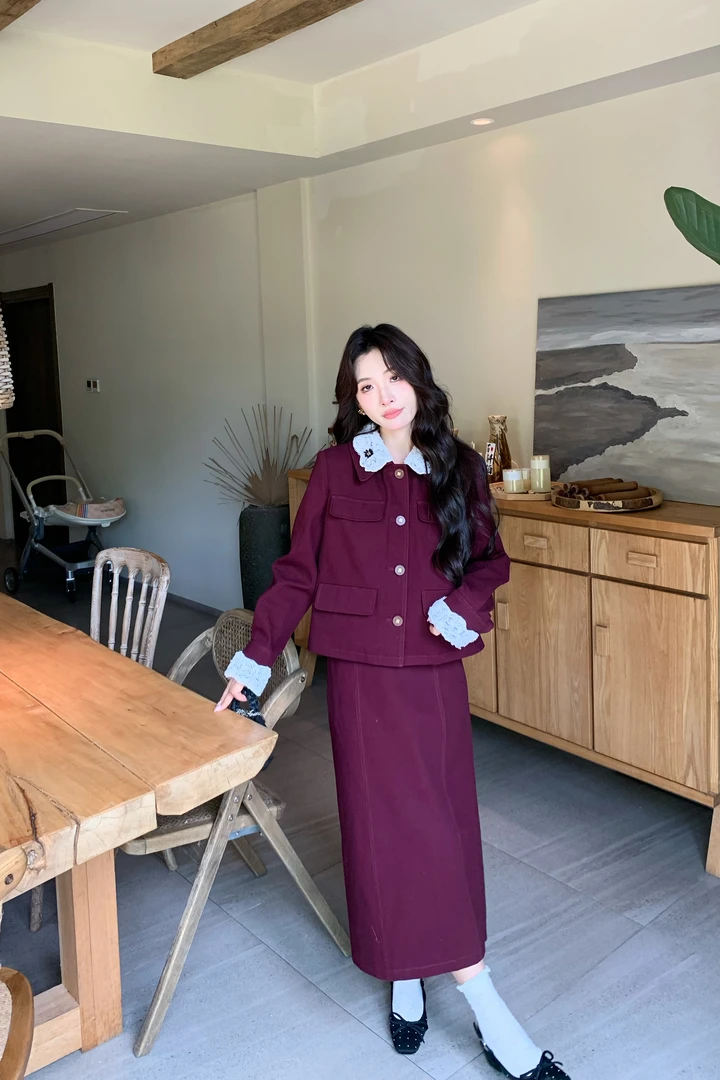 【绯红少女套装】品质女装洋气出行时尚休闲财阀千金小众老钱风