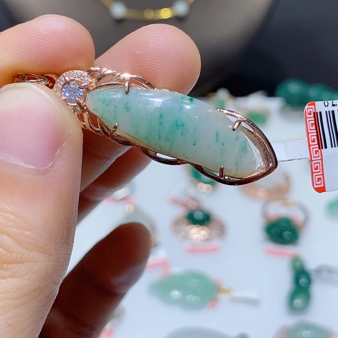 独山玉银S925镶嵌吊坠