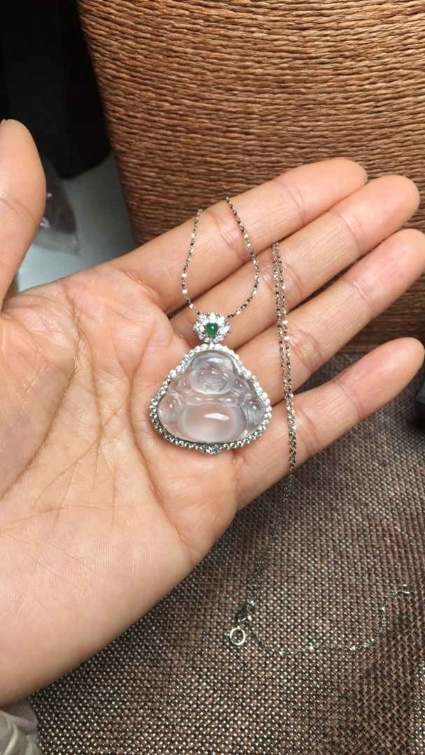 925银镶嵌天然玛瑙玉髓佛公