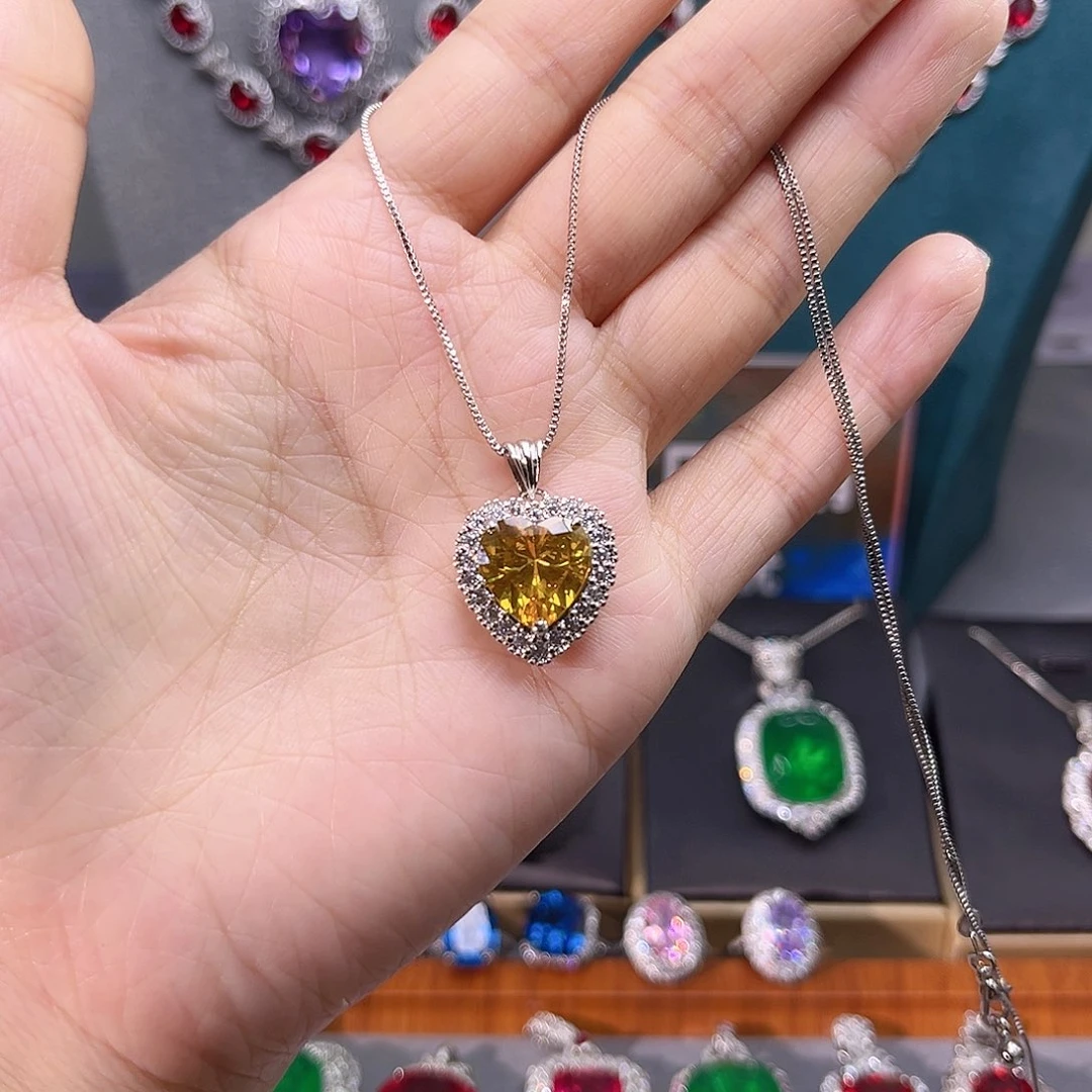 颈饰蓝宝石银S925镀金镶嵌t z 117