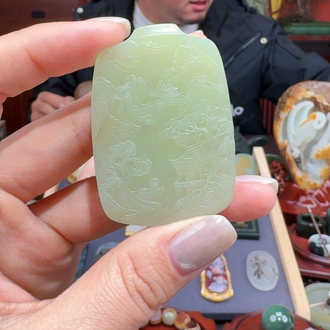 一***云和田玉未镶嵌挂件