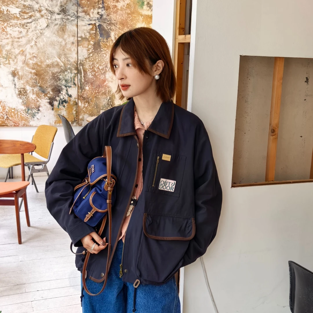 「白描工作间」"阿尔巴特街"巴恩风日系复古翻领工装夹克短外套秋