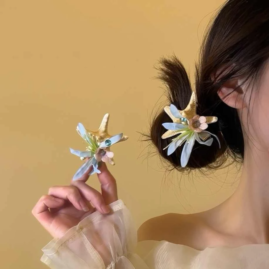 海洋系列发边夹永生花海星贝壳浆果头饰海边旅游度假拍照发饰女